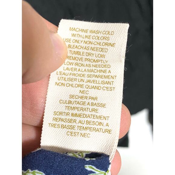 Free People Blazer Jacket Black Floral Lined Asymmetrical Buttons Ruffle Women 4 - Picture 8 of 8